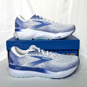 Brooks Ghost 16 Neutral Running Shoe White / Amparo Blue Women’s Size 8